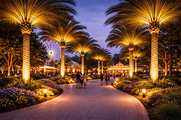 Theme Park Palm Lights