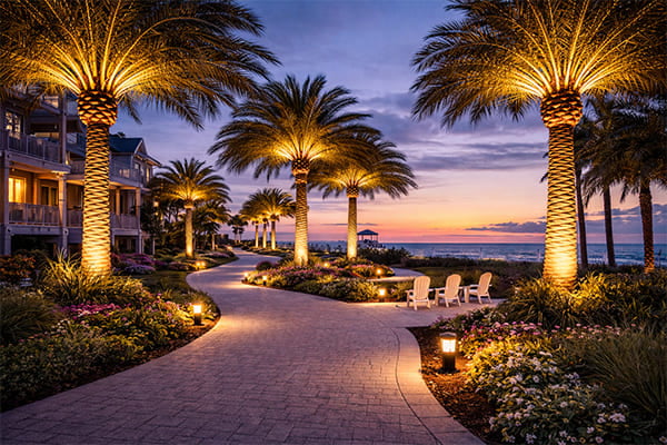 Coastal Palm Tree Lighting