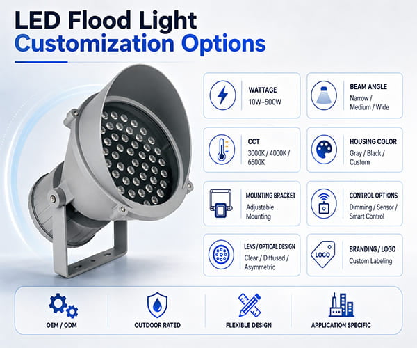 LED flood light customization options