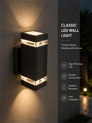 Classic LED wall light design