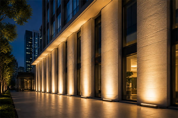 LED wall washer on building facades