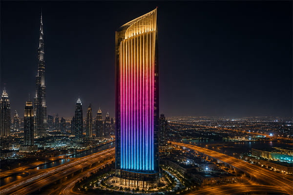 UAE commercial tower wall washer project