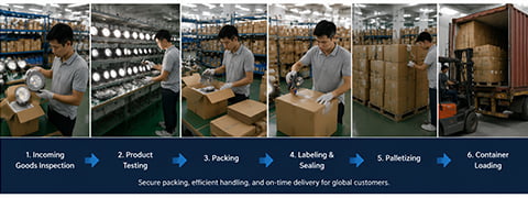 Warehouse and packing area for export shipments