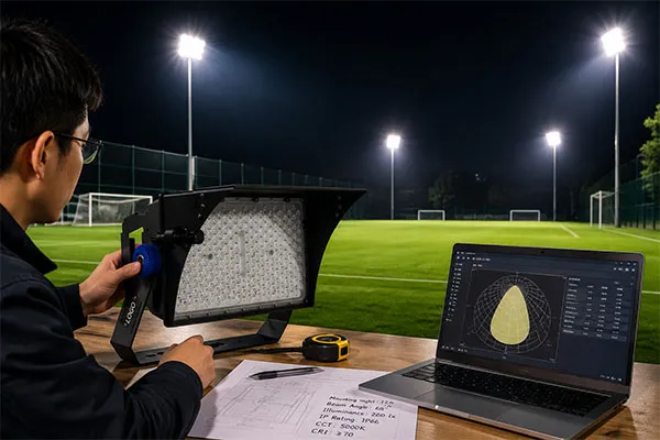 LED flood light manufacturer in China assessing beam angle and installation environment