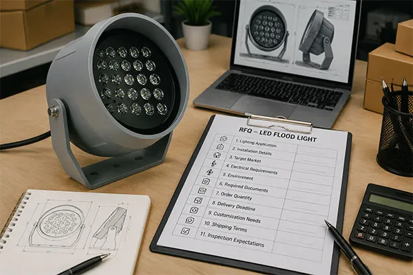 LED flood light RFQ checklist for importing LED flood lights from China