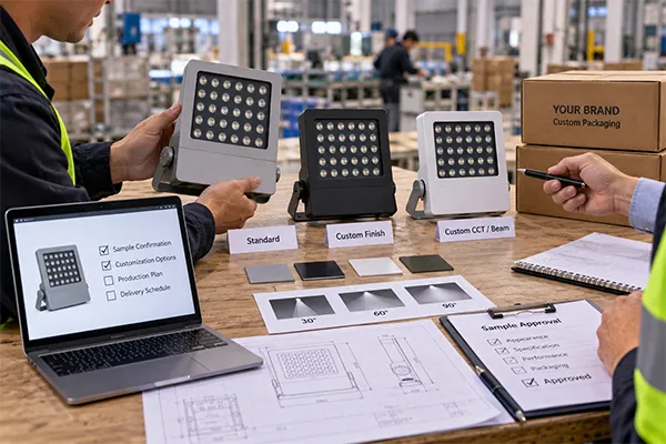 Customized LED flood light solutions sample approval and production planning