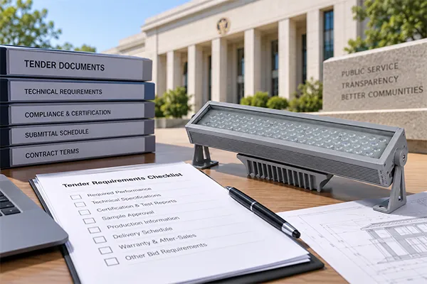 Government floodlight tender document checklist Tender document checklist for LED flood lights for government projects