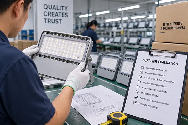 LED flood lights supplier quality control and product inspection process