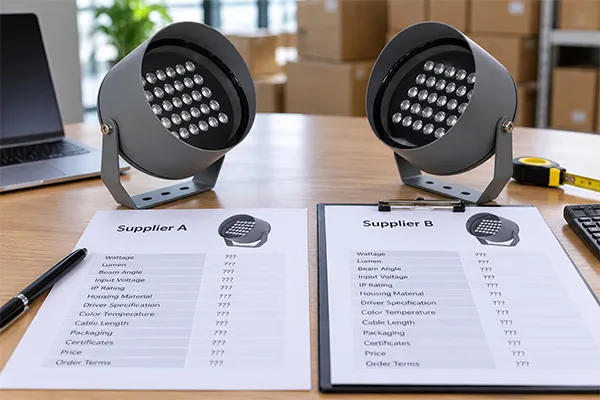 Comparable LED flood lights from China quotation specifications