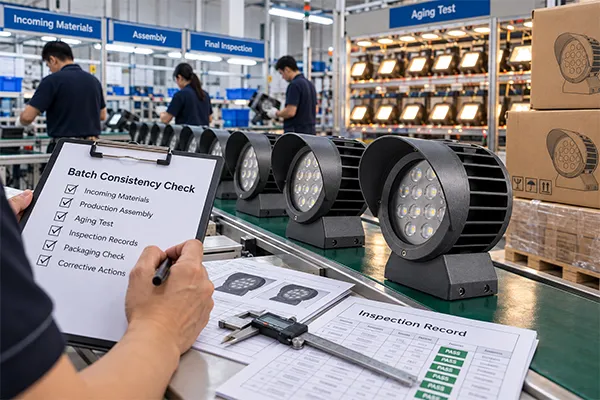 LED flood light supplier batch consistency and quality control